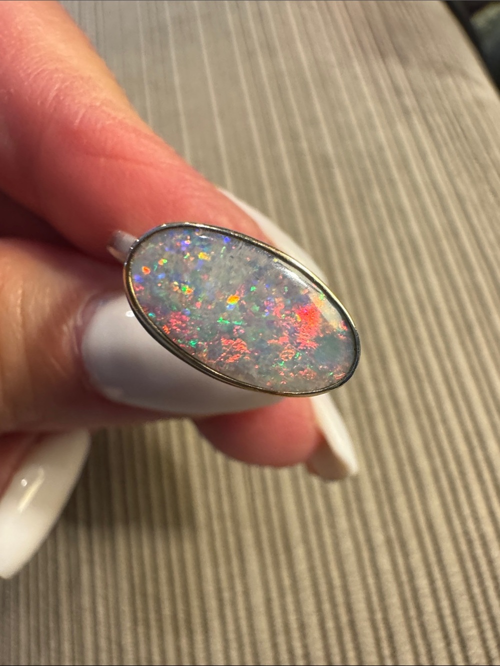 Gorgeous Jamie Joseph 14k Gold & Silver Opal Ring